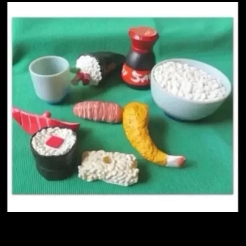 SUSHI KITCHEN PLAY FOOD RICE BOWL SHRIMP SOY SAUCE 8 Pieces CHINESE JAPAN MTC